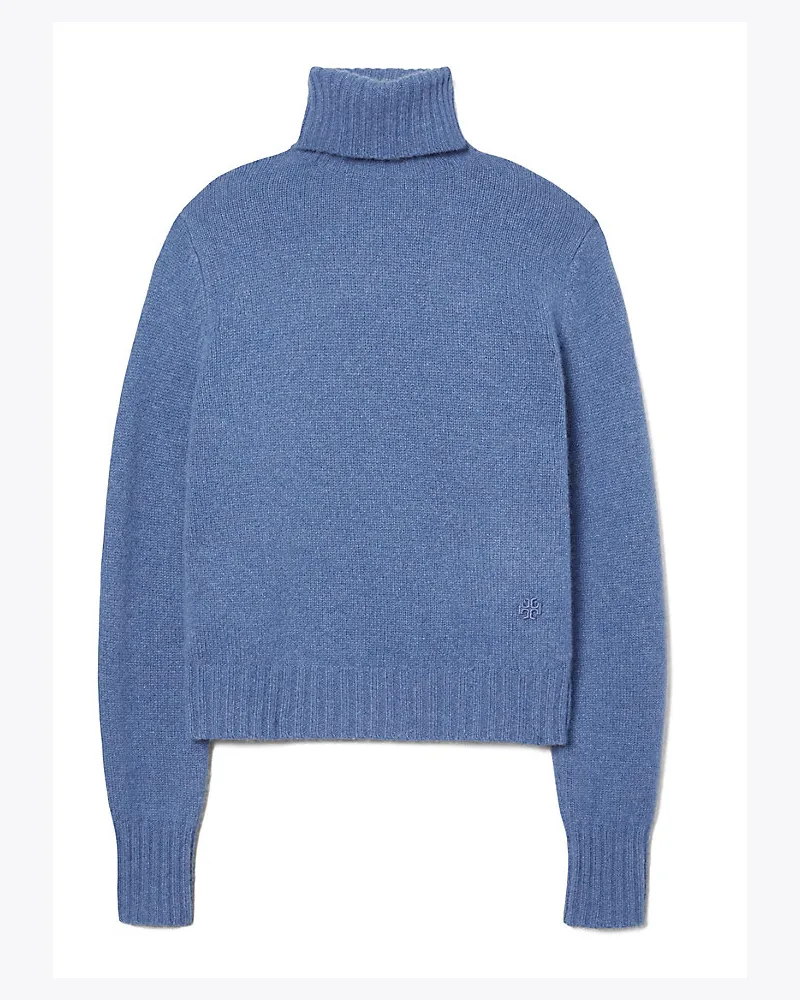 Tory Sport Figurbetonter Rollkragenpullover Aus Kaschmir Blue