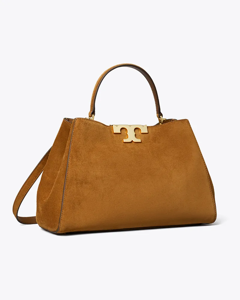 Tory Burch Damen Eleanor Henkeltasche aus Wildleder Cognac