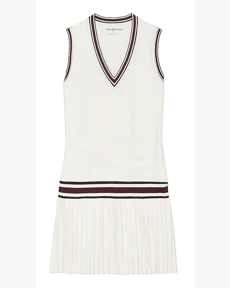 Tory Sport Performance-Tenniskleid Mit V-Ausschnitt Snow