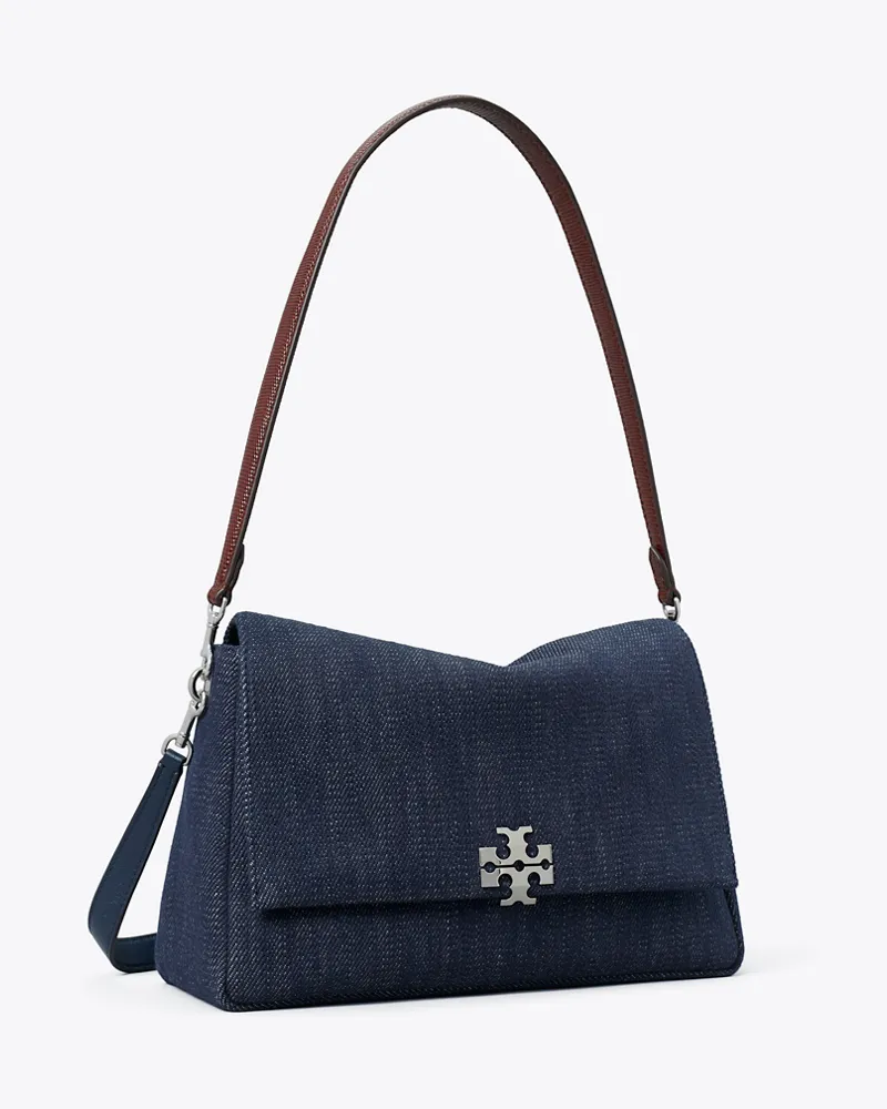 Tory Burch Charlie Denim Shoulder Bag Midnight