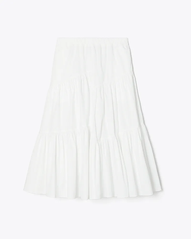 Tory Burch Damen Baumwollrock White