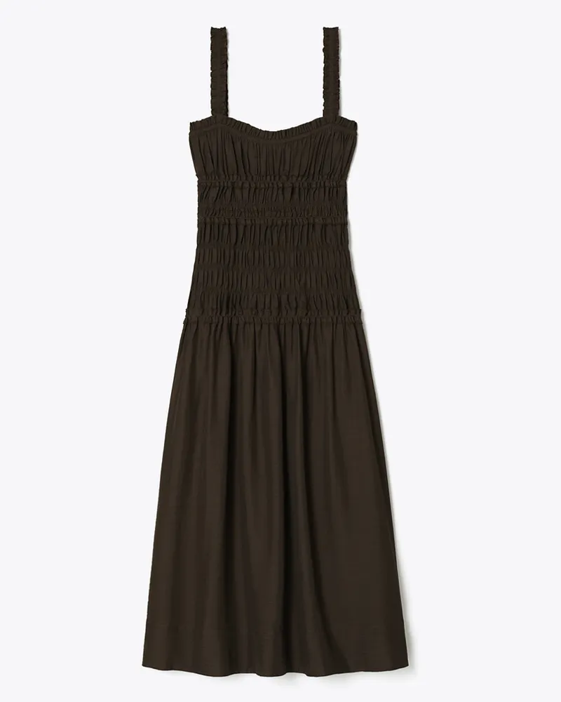 Tory Burch Damen Smocked Dress Deep