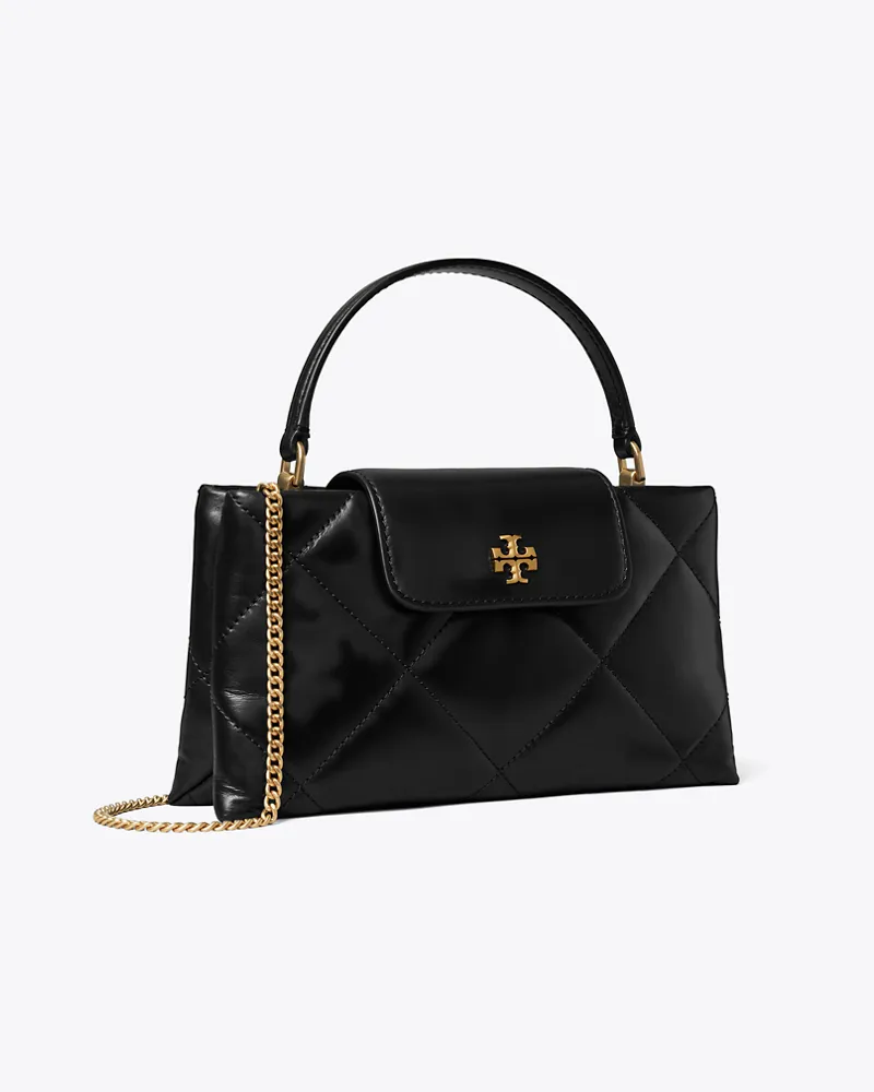 Tory Burch Damen Kira Tasche mit Rautensteppung und Tragegriff oben Black