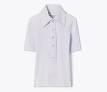 Damen Gerippter Polopullover aus Viskose