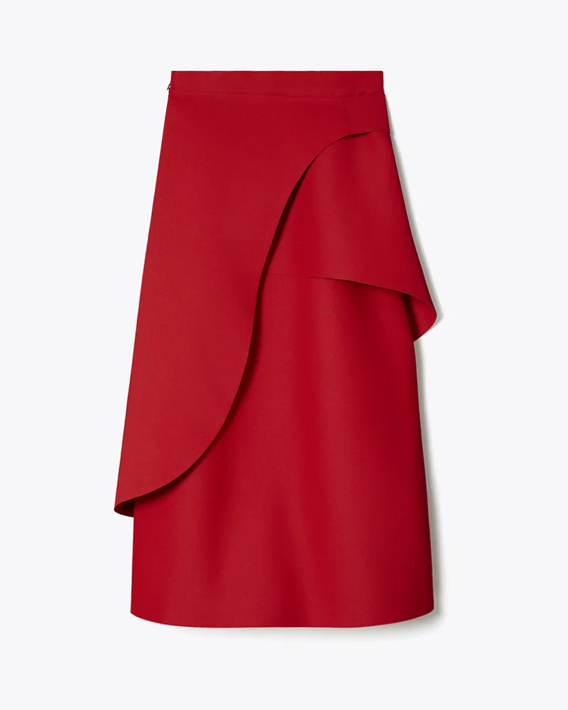Tory Burch Damen Wickelrock aus Crêpe Royal