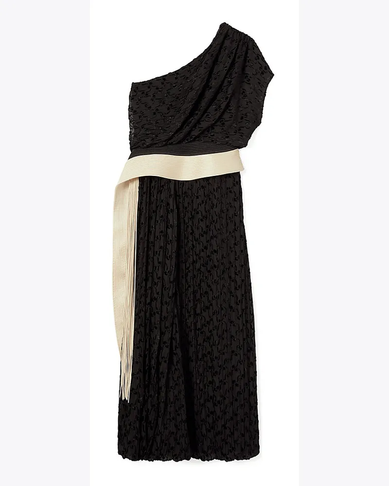 Tory Burch Devoré-Kleid Mit Trapunto-Ziernaht Am Gürtel Stencil