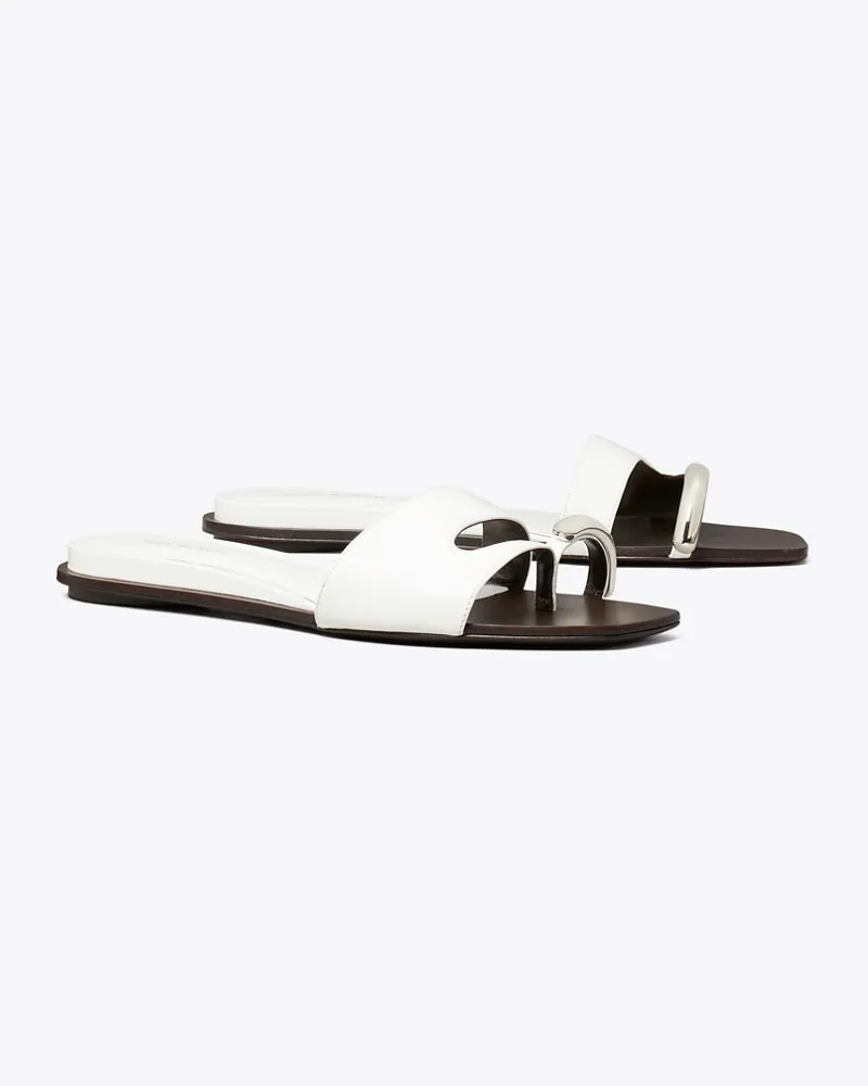 Tory Burch Damen Slide mit Piercing-Detail White