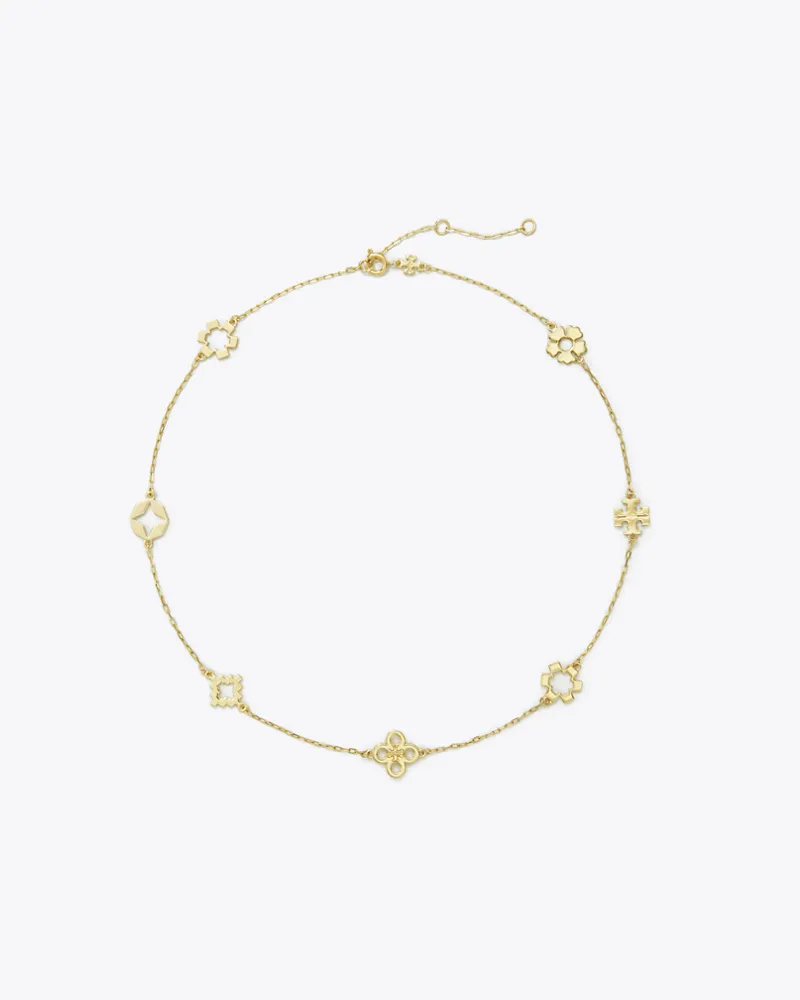Tory Burch Damen Kira Clover Halskette in Gold Tory