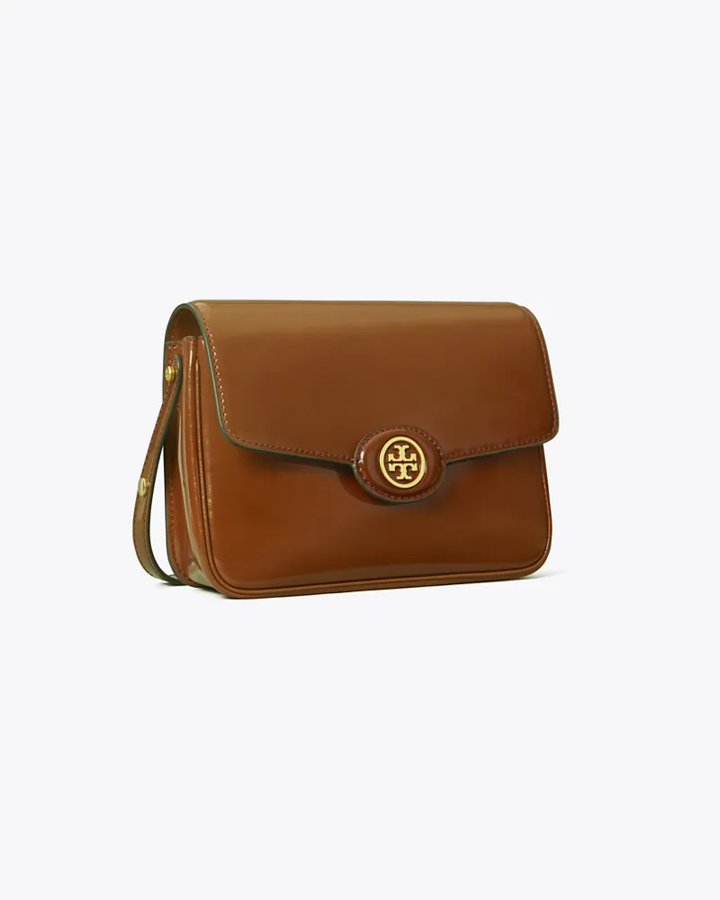 Tory Burch Damen Wandelbare Robinson Schultertasche aus Spazzolatoleder Dark