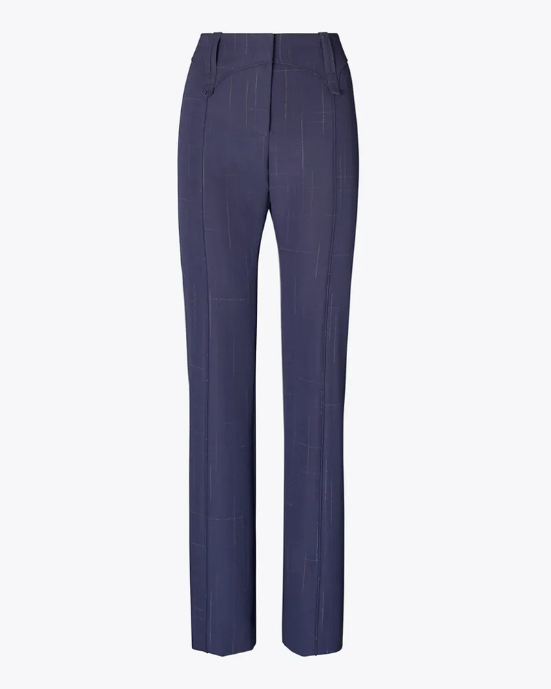 Tory Burch Damen Wollhose Steel