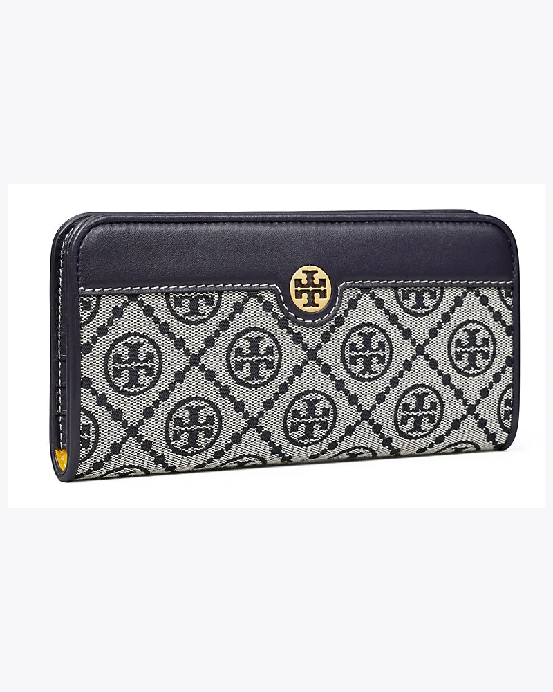 Tory Burch Schmale Geldbörse Aus Jacquard Mit T-Monogramm Und Reißverschluss 