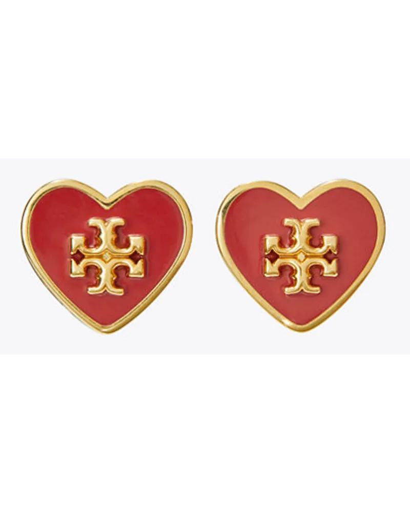 Tory Burch Kira Enamel Heart Stud Earring Tory