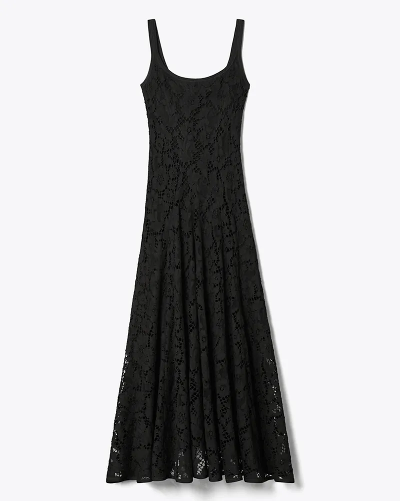 Tory Burch Damen Kleid aus floraler Spitze Black