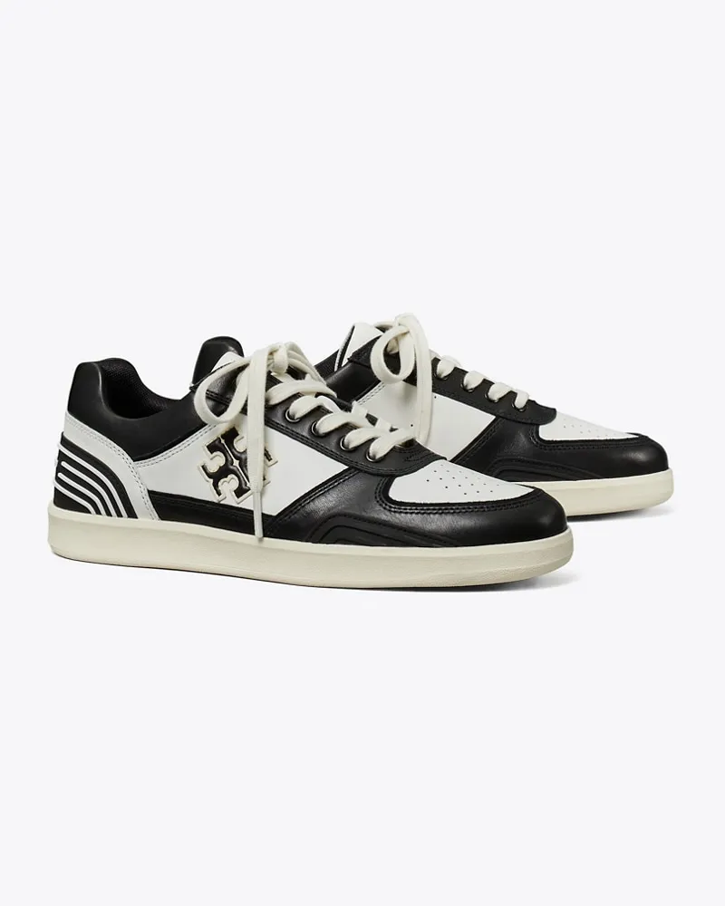Tory Burch Damen Clover Court Sneaker in Schwarz White