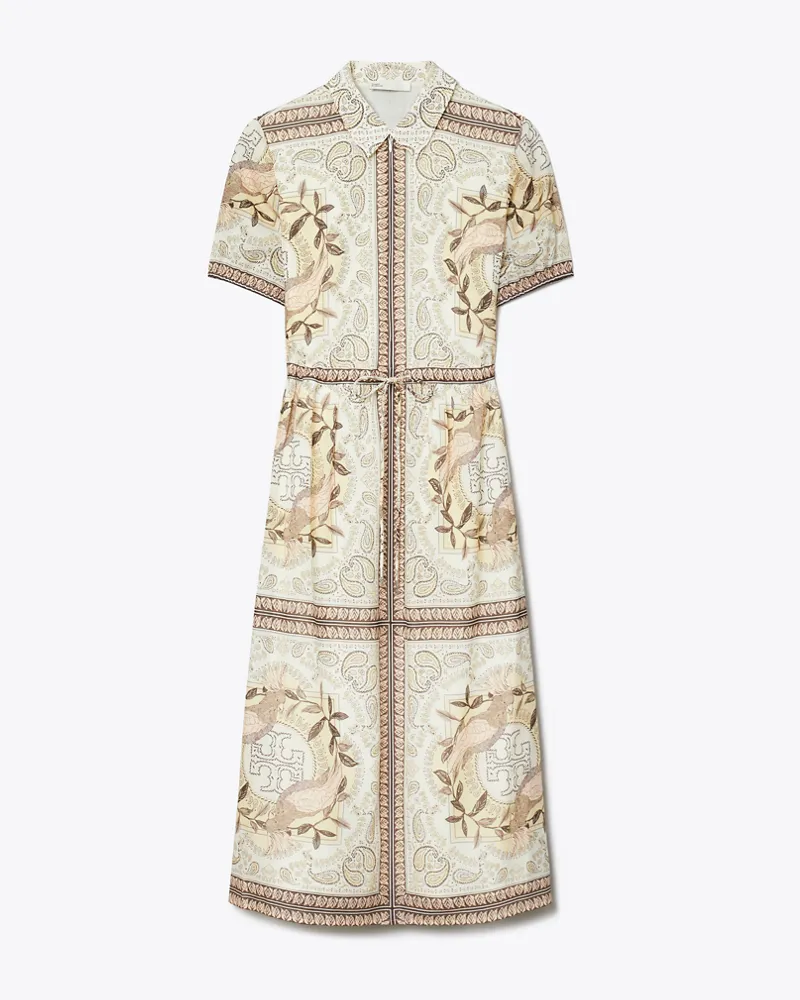 Tory Burch Damen Eingefasstes Kleid aus Baumwolle mit Reißverschluss Pink