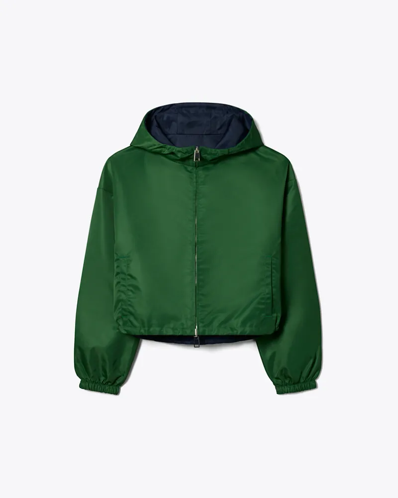 Tory Burch Damen Wendbare, kurze Nylonjacke Dark