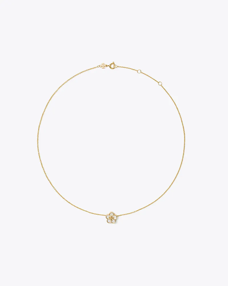 Tory Burch Forget Me Not Halskette mit Blumenanhänger Tory