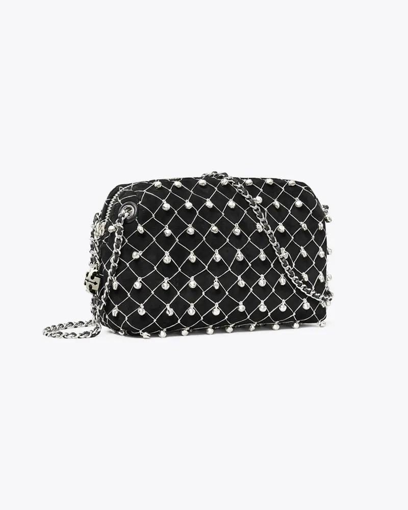 Tory Burch Damen Weiche Fleming Crossbody Bag mit Glöckchen Black