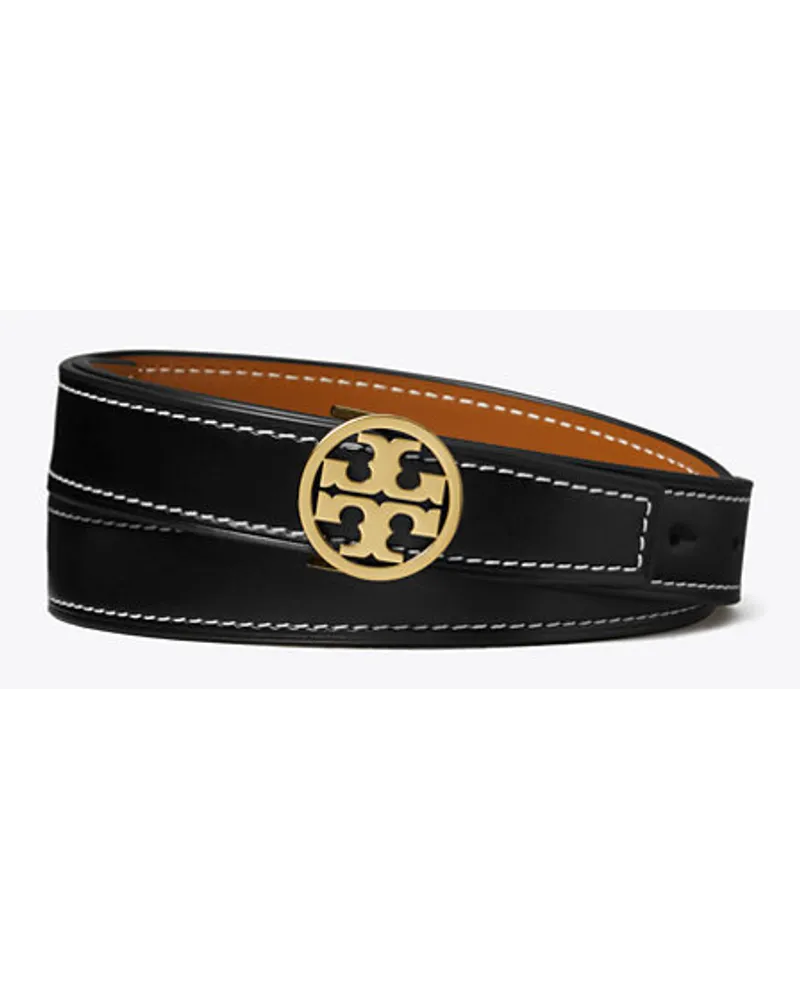 Tory Burch 1" Miller Smooth Reversible Belt Black