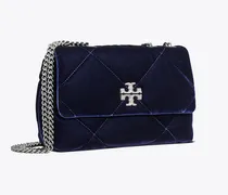 Damen Kleine Kira Schultertasche aus Samt mit Rautensteppung und Pavé