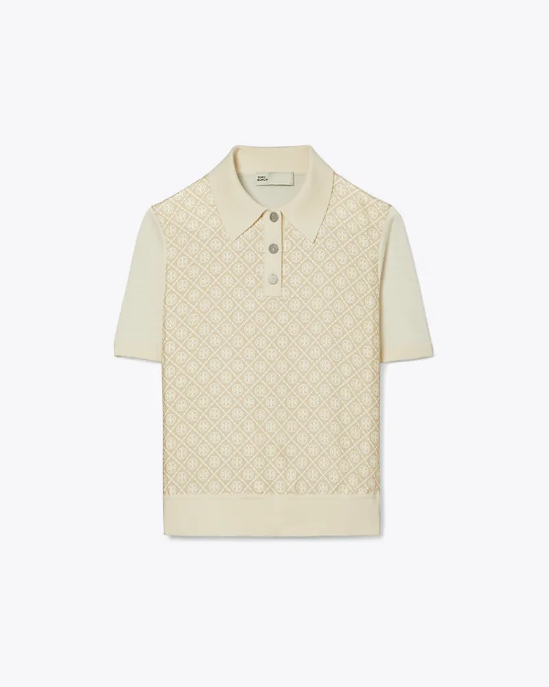 Tory Burch Damen Poloshirt mit Vorderseite aus Seide French
