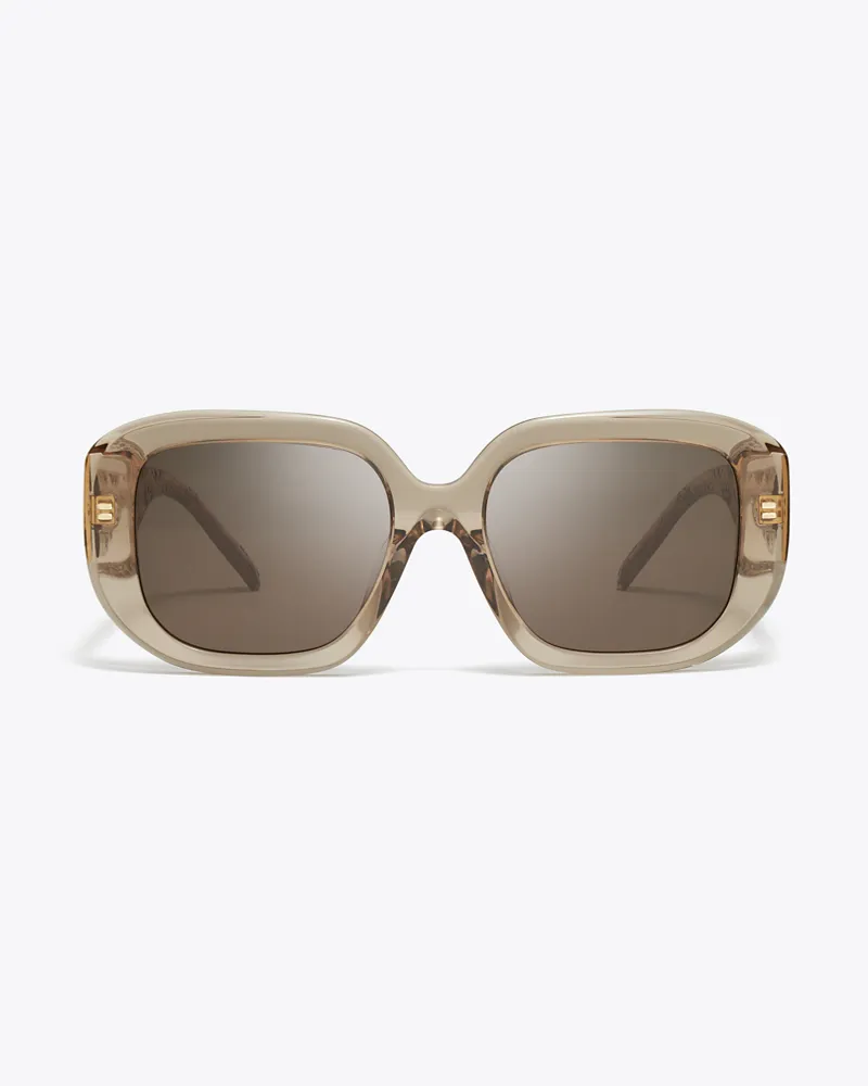 Tory Burch Damen T Monogram Geometric Sunglasses Transparent