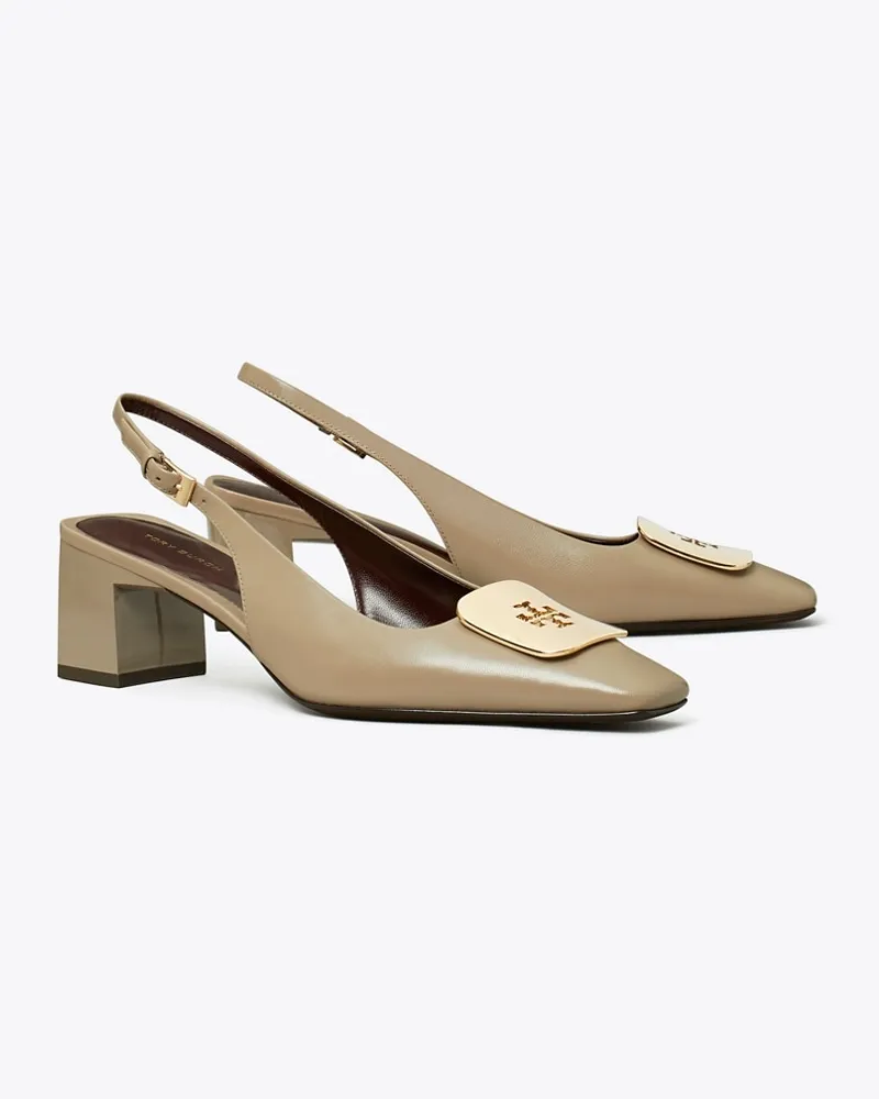 Tory Burch Damen Georgia Slingback-Pumps Ecru