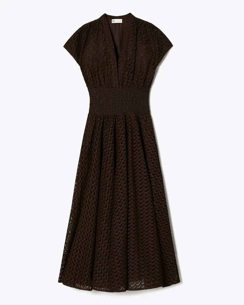 Tory Burch Damen Besticktes Baumwollkleid Dark