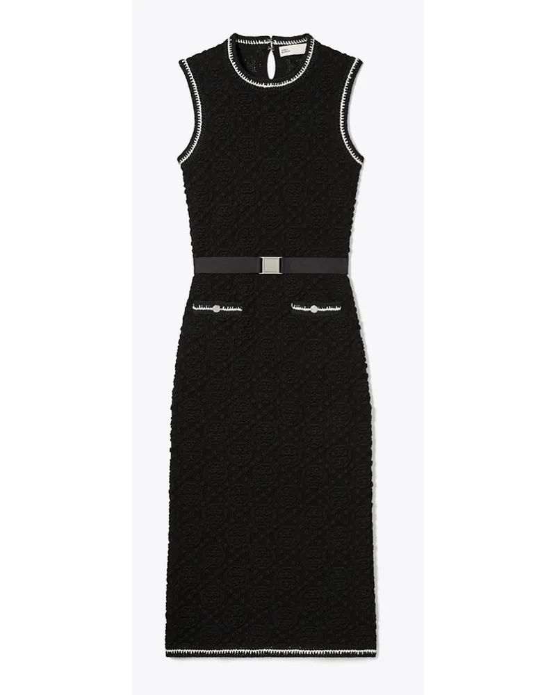 Tory Burch Cotton Pointelle Knitted Tank Dress Black