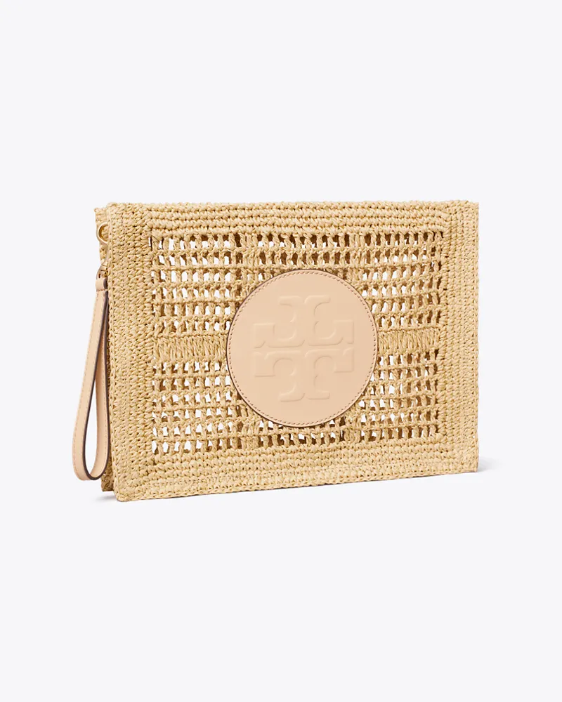 Tory Burch Damen Ella Hand-Crocheted Pouch Natural