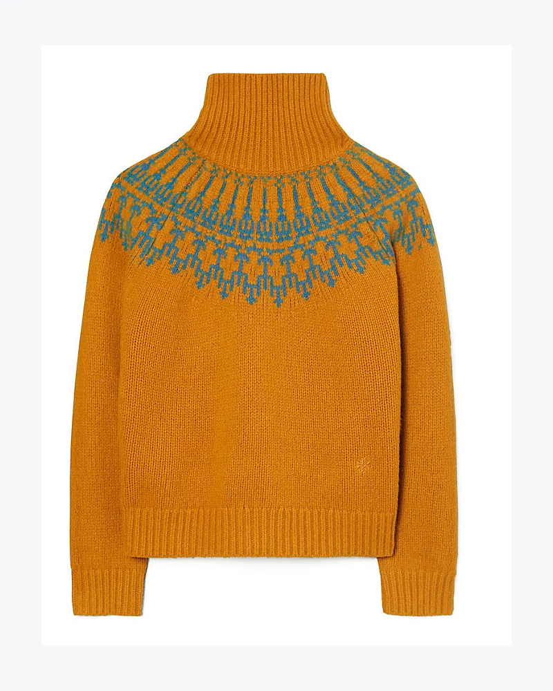 Tory Sport Fair-Isle-Pullover Aus Merinowolle Orange