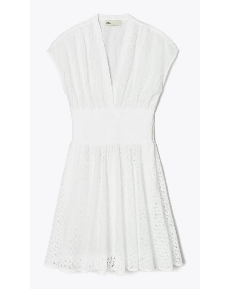 Tory Burch Cotton Broderie Anglaise Minidress White