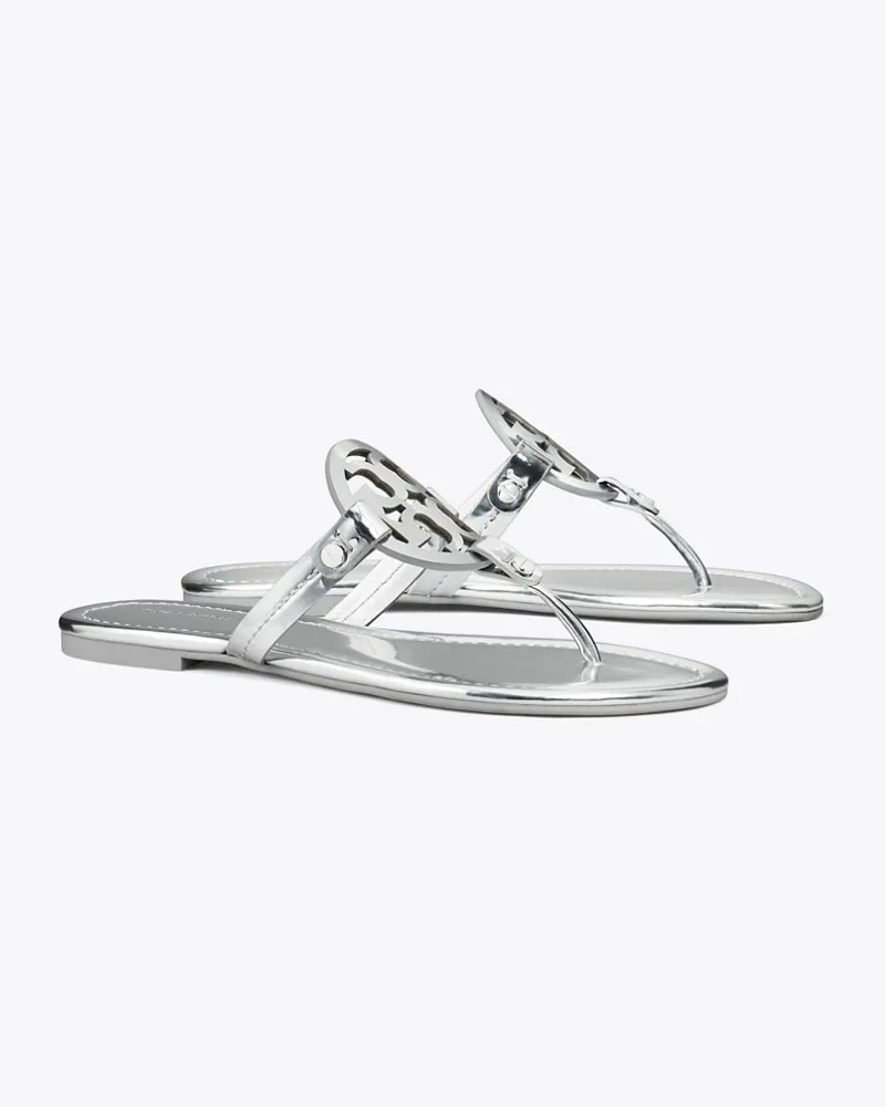 Tory Burch Damen Miller Sandale in Metallic Argento