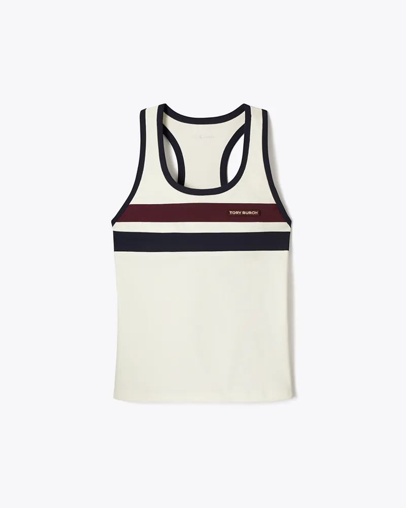 Tory Burch Damen Tennis-Tanktop mit Doppelstreifen Snow