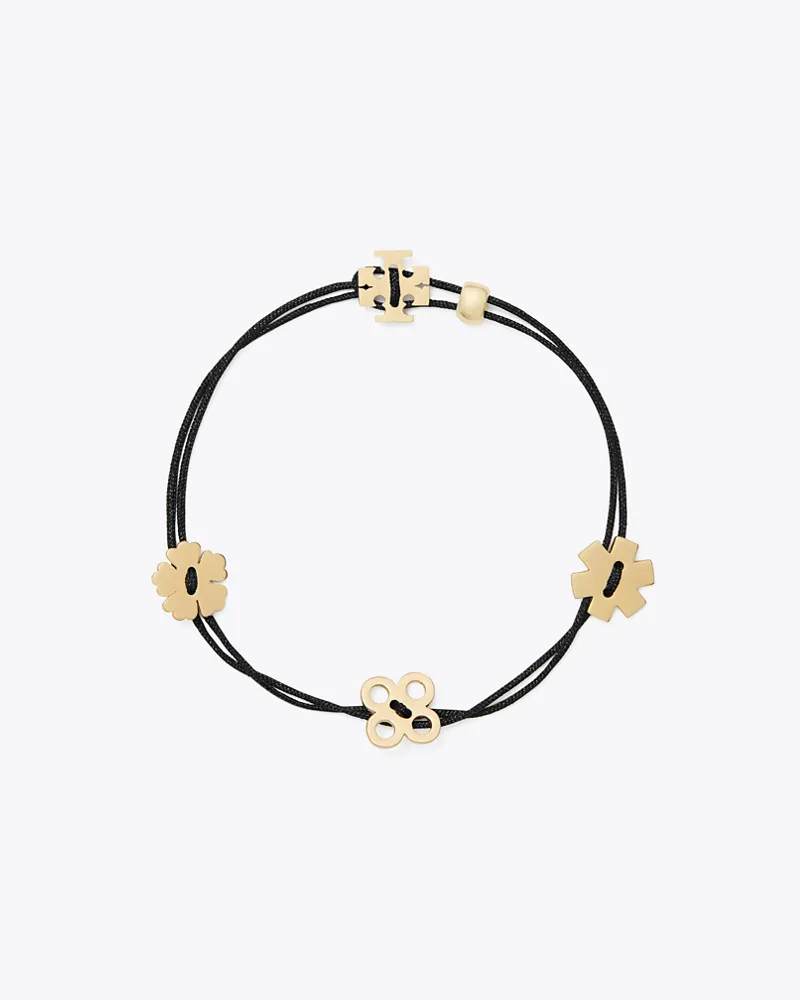 Tory Burch Damen Forget Me Not Cord Bracelet Black