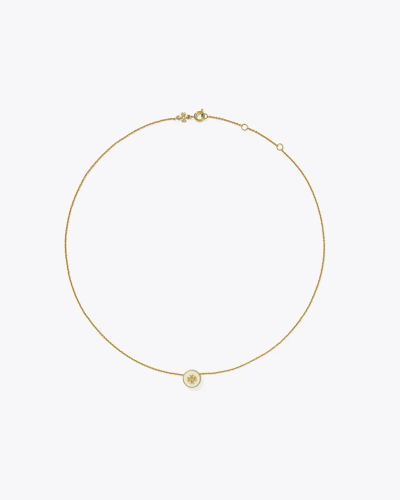 Tory Burch Damen Kira Halskette mit Emailleanhänger Tory