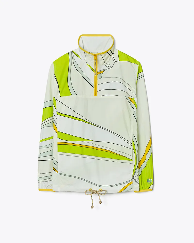 Tory Burch Damen Bedruckter Anorak Chartreuse