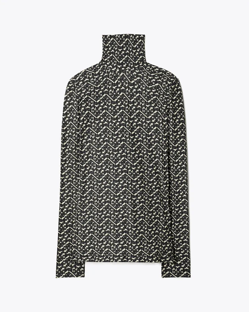 Tory Burch Damen Bedrucktes Jerseytop mit Stehkragen Mini