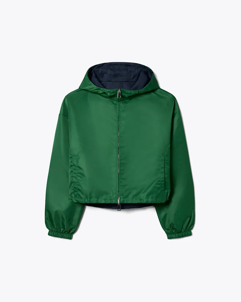 Tory Burch Wendbare, kurze Nylonjacke Dark