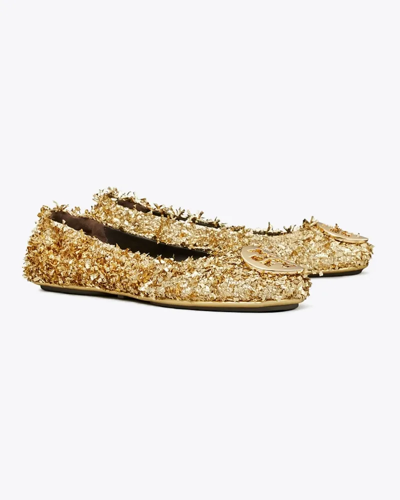 Tory Burch Damen Minnie Reiseballerina Gold