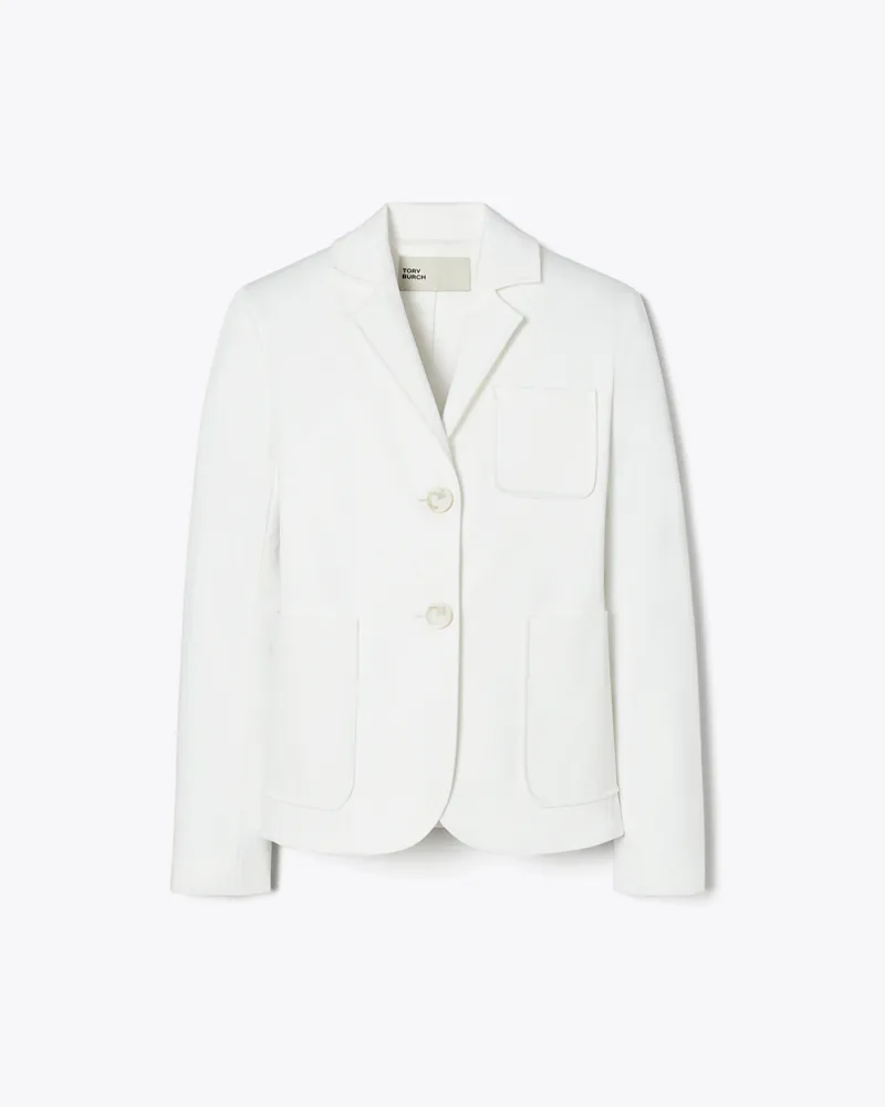Tory Burch Damen Jacke aus Baumwolltwill White