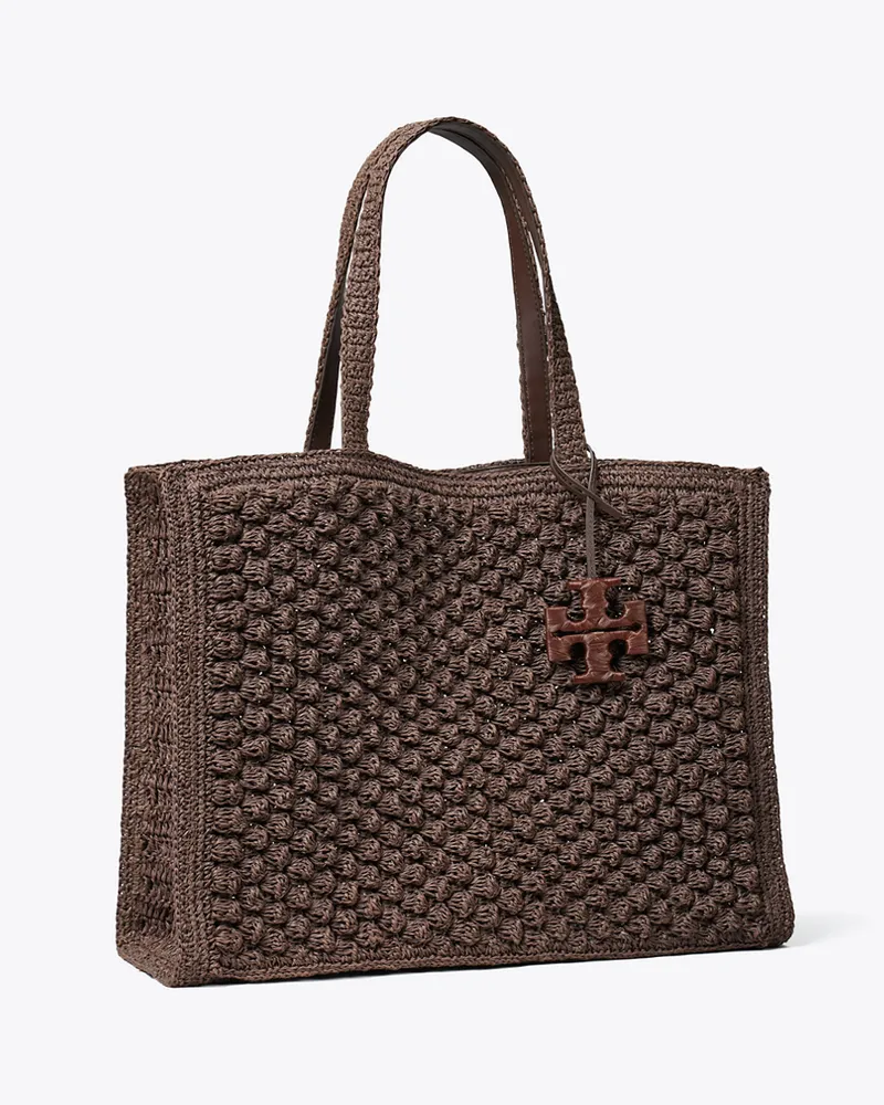 Tory Burch Damen Large Ella Hand-Crocheted Popcorn Tote Dark