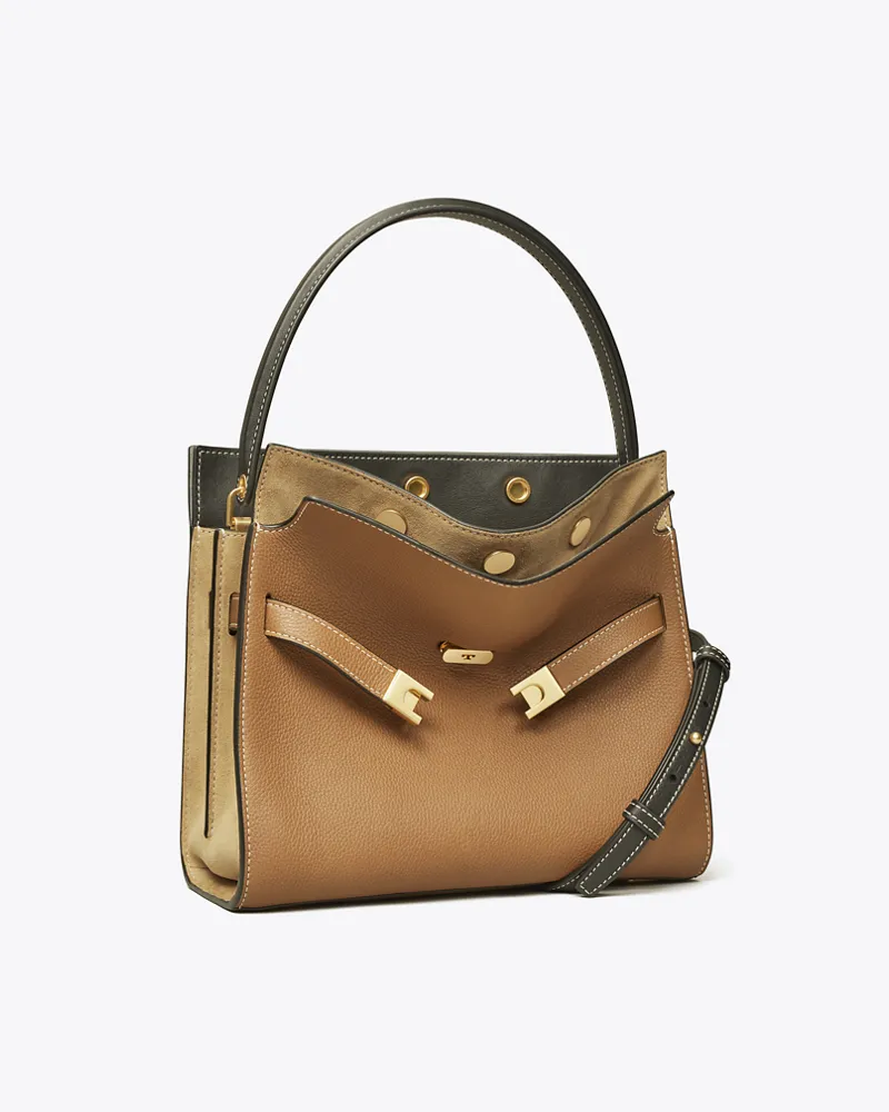 Tory Burch Damen Strukturierte, kleine Lee Radziwill Double Bag Tiger's