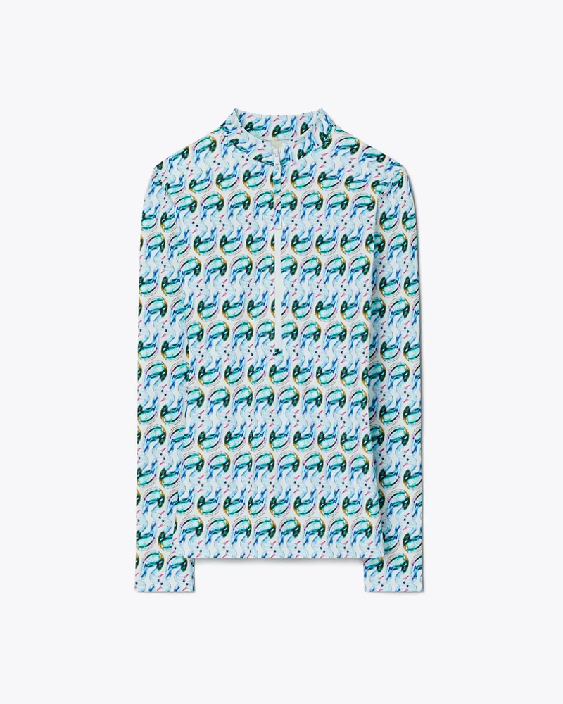 Tory Burch Damen Surfshirt mit Print Blue
