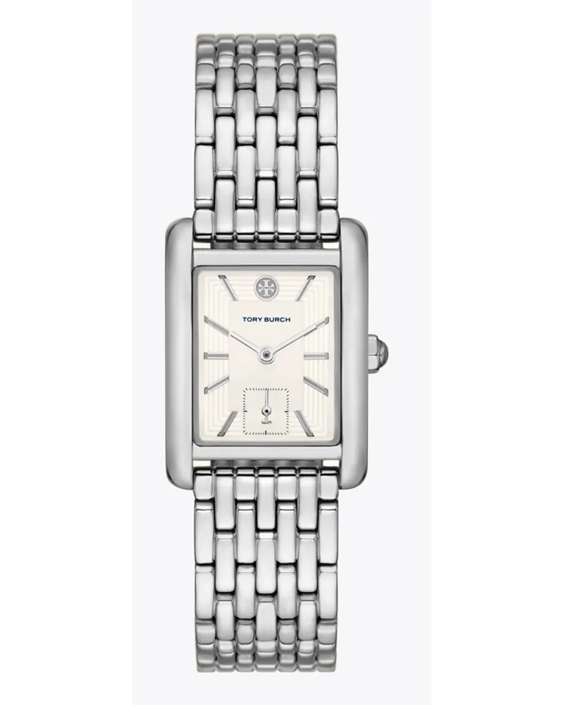 Tory Burch Eleanor Watch Silver Tone Stainless Steel Ivory