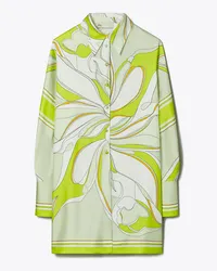 Tory Burch Printed Silk Tunic Chartreuse