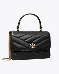 Tory Burch Mini Kira Chevron Top Handle Chain Wallet Black