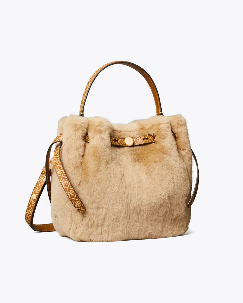 Tory Burch Romy Bucket Bag aus Lammfell Teddy