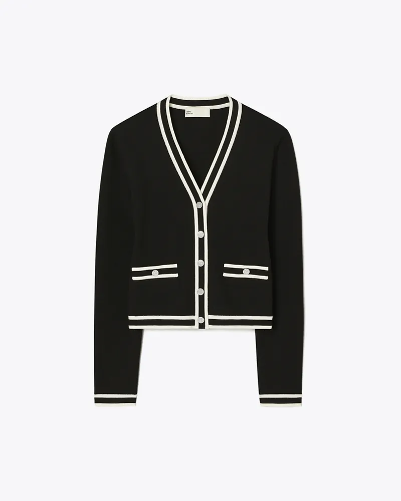 Tory Burch Damen Kendra Figurbetonter Cardigan Black