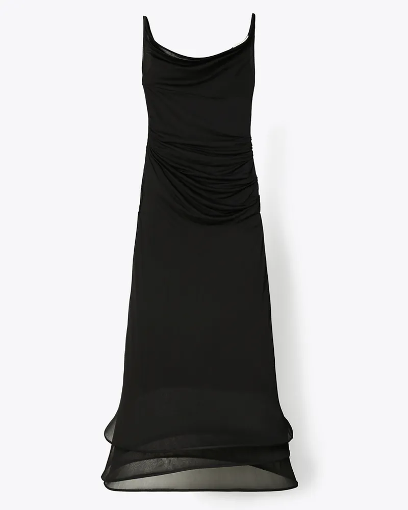 Tory Burch Damen Langes Hoop Kleid Black